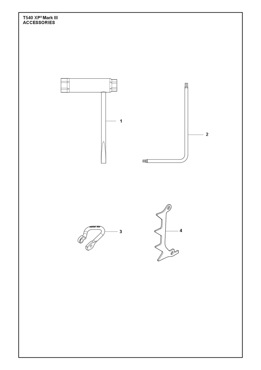Accessories Diagram and Parts List for T540XPMARKIII  Husqvarna Chainsaw