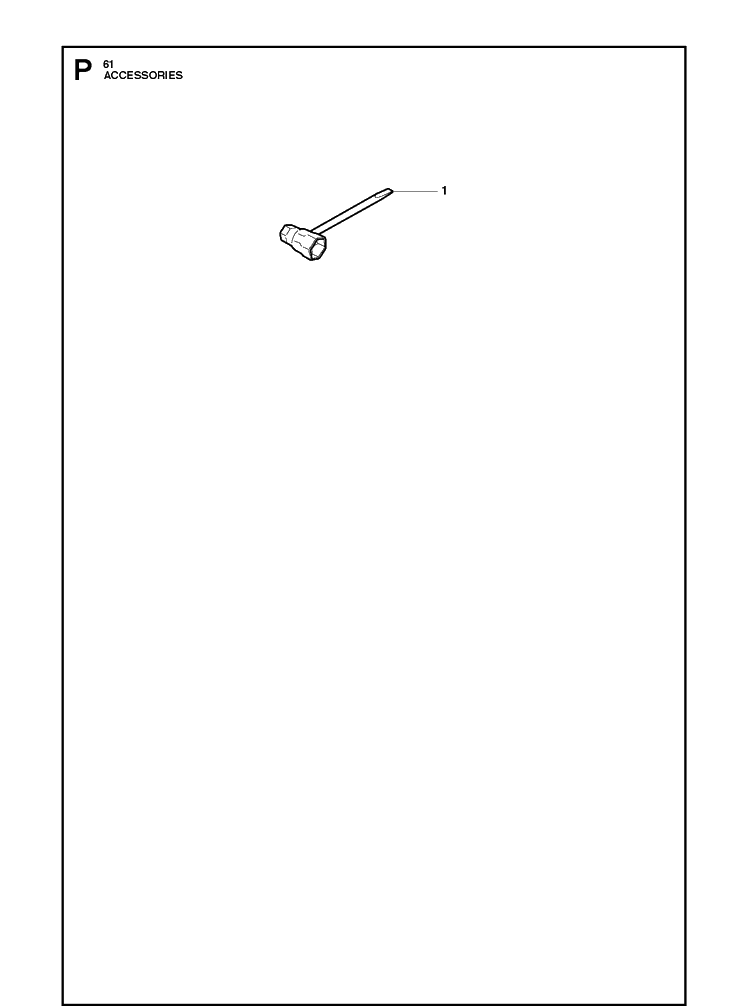 Accessories Diagram and Parts List for 61 20110100001-20162700000 Husqvarna Chainsaw