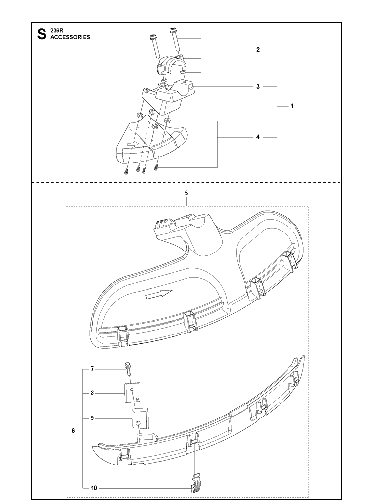 Accessories 2 Diagram and Parts List for 236R  Husqvarna Brush Cutter