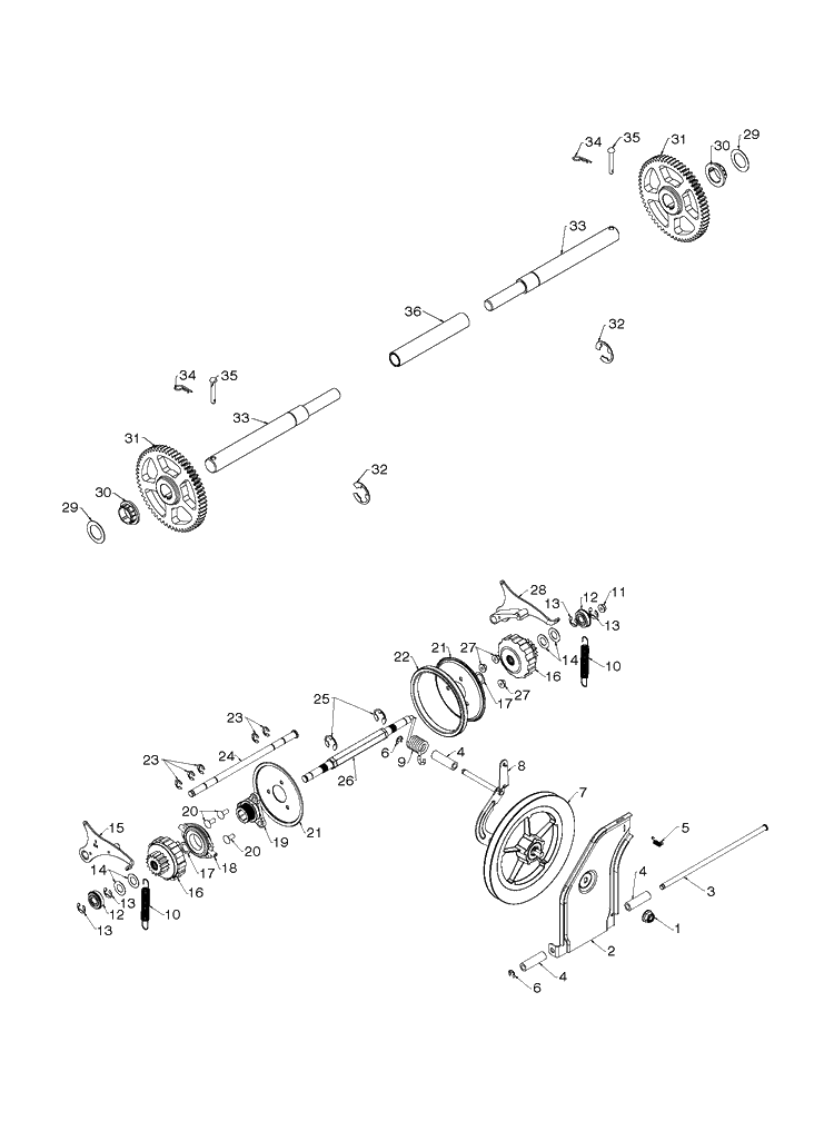 Drive 2 Diagram and Parts List for ST227P  Husqvarna Snow Blower