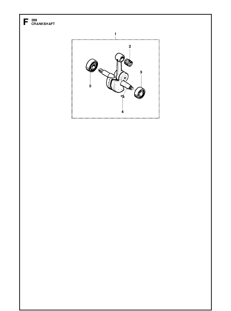 Crankshaft Diagram and Parts List for 288XP  Husqvarna Chainsaw