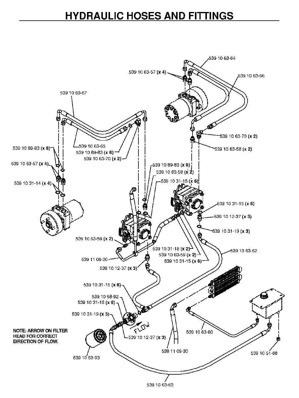 Hydraulic Pump - Motor Diagram and Parts List for BZ34C (968999316)(2006-04) Husqvarna Lawn Tractor