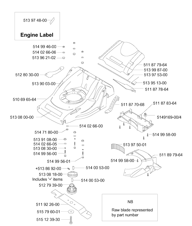 Frame 2 Diagram and Parts List for ROYAL50  Husqvarna Lawn Mower