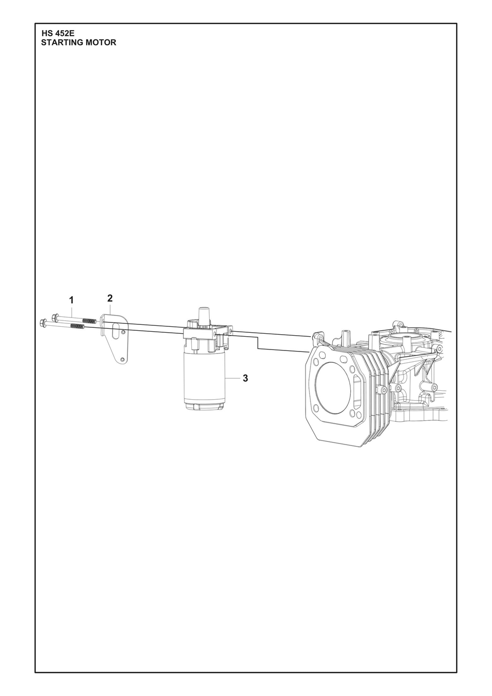 Starting Motor Diagram and Parts List for HS452E  Husqvarna Engine