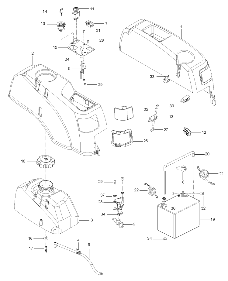 Ignition System Diagram and Parts List for RZ4219BF (96651480100)(2010-01) Husqvarna Lawn Mower