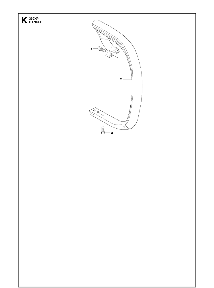 Handle Diagram and Parts List for 339XP 20100600001-Current Husqvarna Chainsaw
