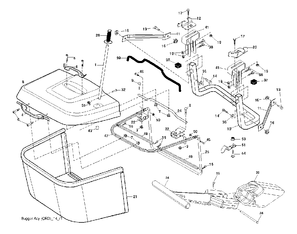 Bagger Diagram and Parts List for CTH200TWIN (96061022601)(2008-09) Husqvarna Lawn Tractor