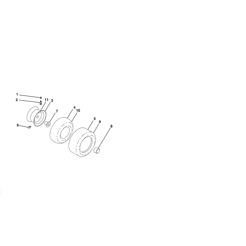 Wheels & Tires Diagram and Parts List for 96043020300  Husqvarna Lawn Tractor