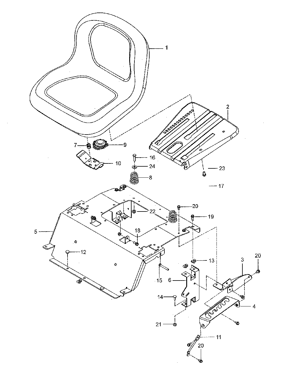 Seat Diagram and Parts List for 967271501-00  Husqvarna Lawn Mower