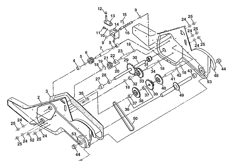 Transmission Diagram and Parts List for CRT61 (954140022A)(1997-07) Husqvarna Tiller