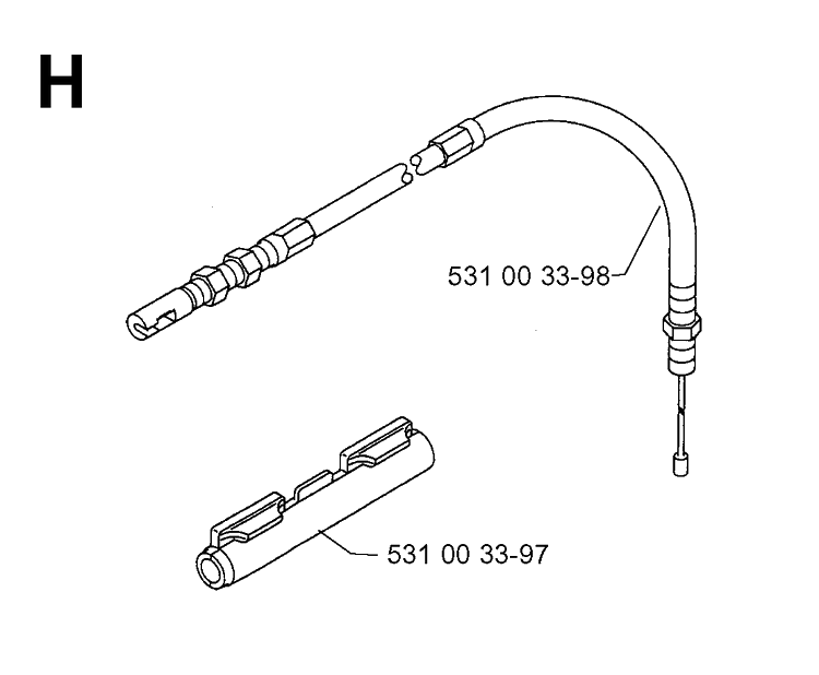 Throttle Controls Diagram and Parts List for 141B 19974000001-20041399999 Husqvarna Leaf Blower / Vacuum