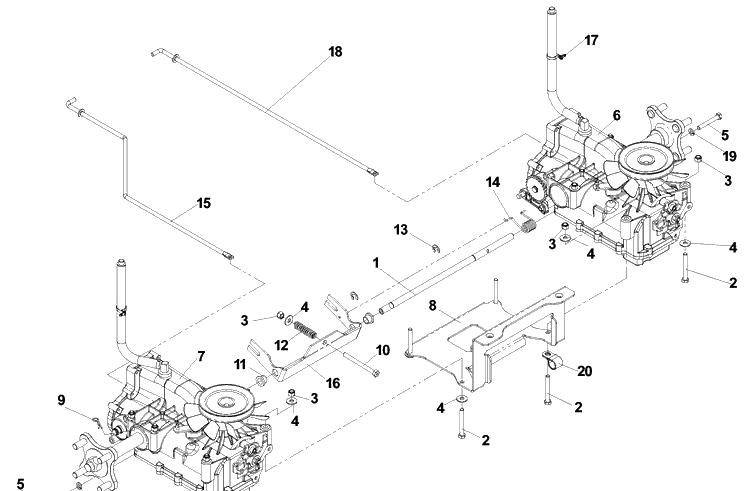 Izt Assembly (Integrated Zeroturn Transaxle) Diagram and Parts List for CZ4817KOA (968999220)(2002-11) Husqvarna Lawn Mower