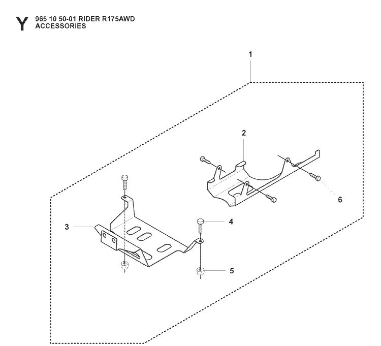 Accessories Diagram and Parts List for RIDER175AWD (965105001)(2008-06) Husqvarna Lawn Mower