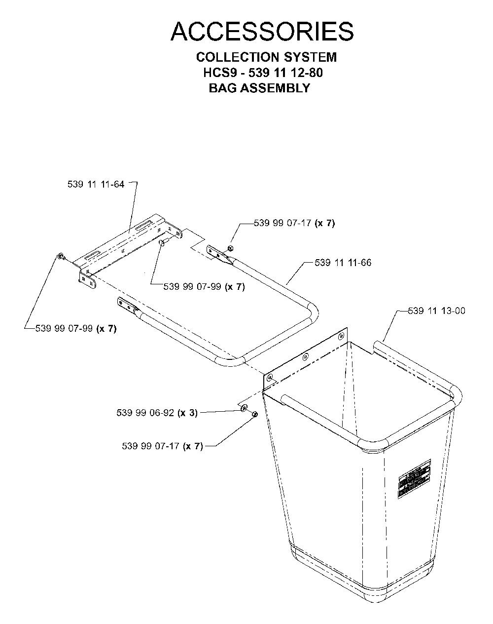 Accessories Diagram and Parts List for IZ5224TLKOA (968999332)(2005-12) Husqvarna Lawn Tractor