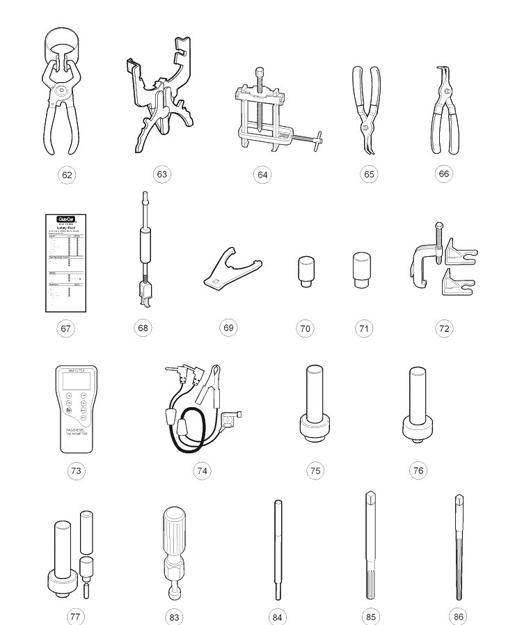 Maintenance And Service Tools Diesel (Part D) Diagram and Parts List for HUV4421DXP 2006-11 Husqvarna Lawn Tractor