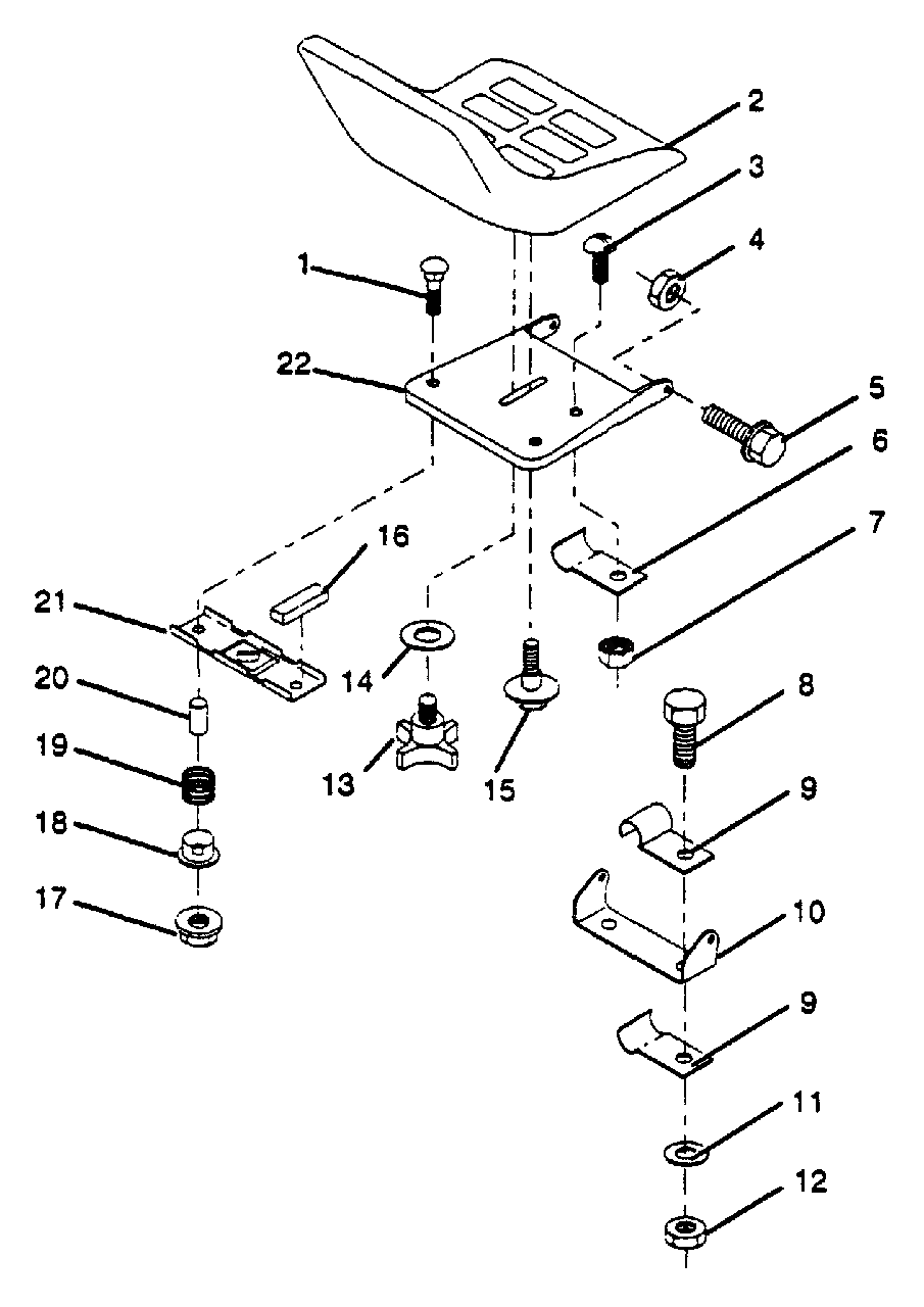 Seat Diagram and Parts List for LT112 (954000191-A)(1990-11) Husqvarna Lawn Tractor