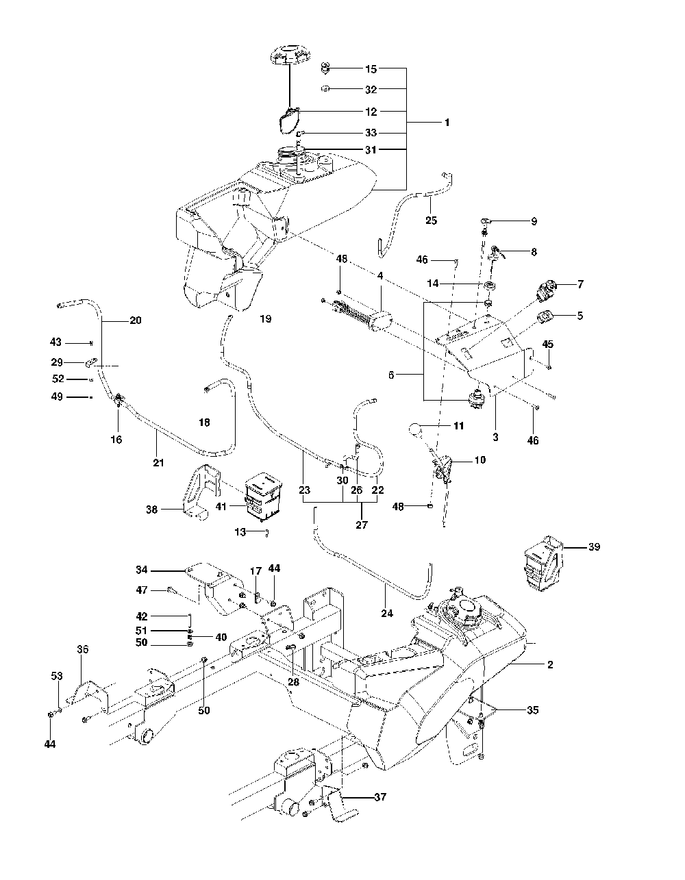 Ignition System Diagram and Parts List for P-ZT4822CA (966663801)(2011-11) Husqvarna Lawn Tractor