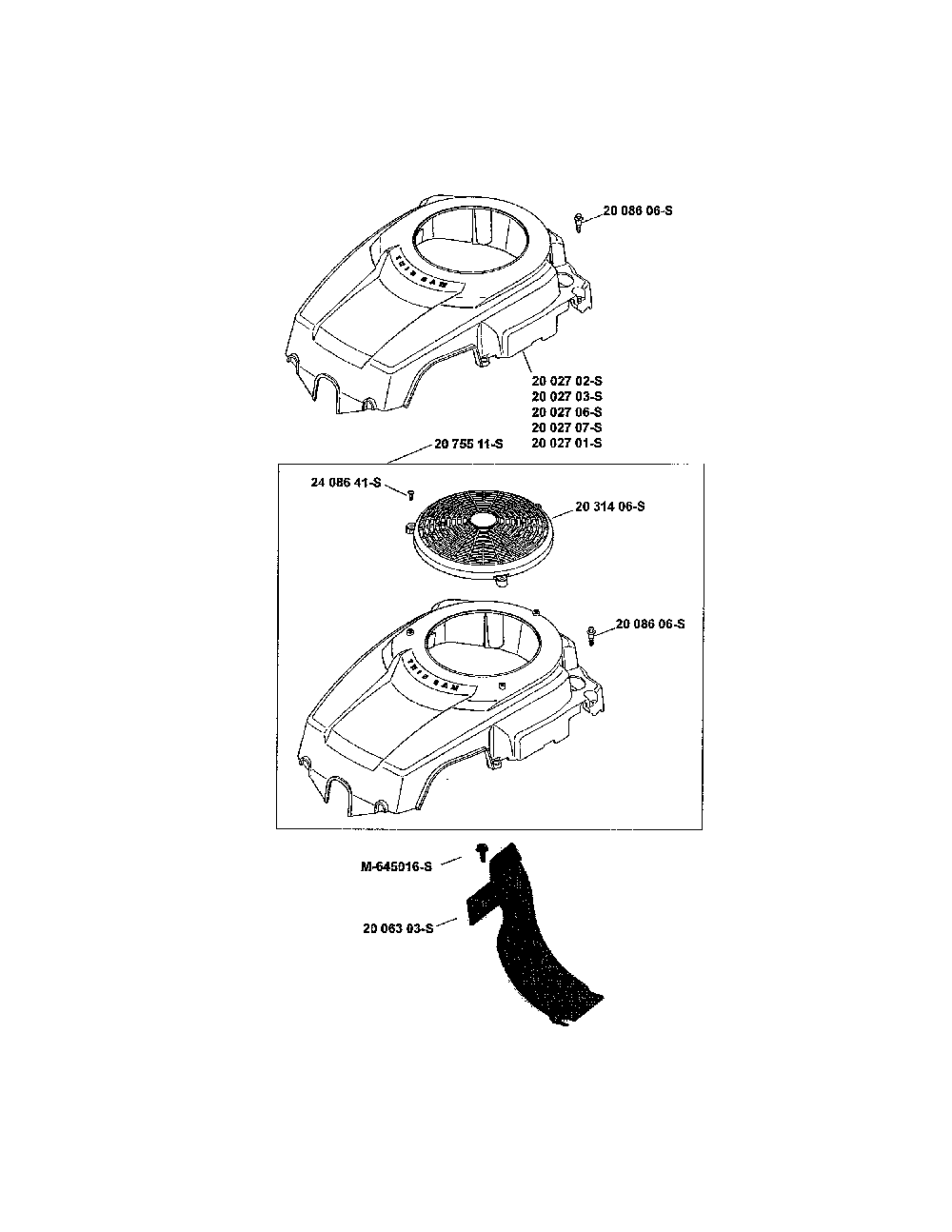 Blower housing/baffles Diagram and Parts List for YTH20K46-917240461  Husqvarna Lawn Tractor