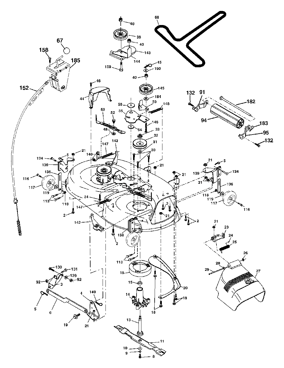 Mower Deck Diagram and Parts List for LTH2042 (954571953-C)(2004-03) Husqvarna Lawn Tractor