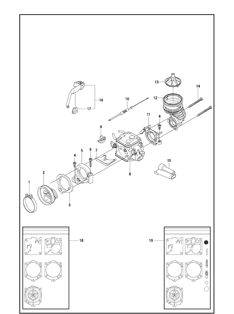 Carburetor Diagram and Parts List for K970 2016-07 Husqvarna Lawn Tractor Accessories