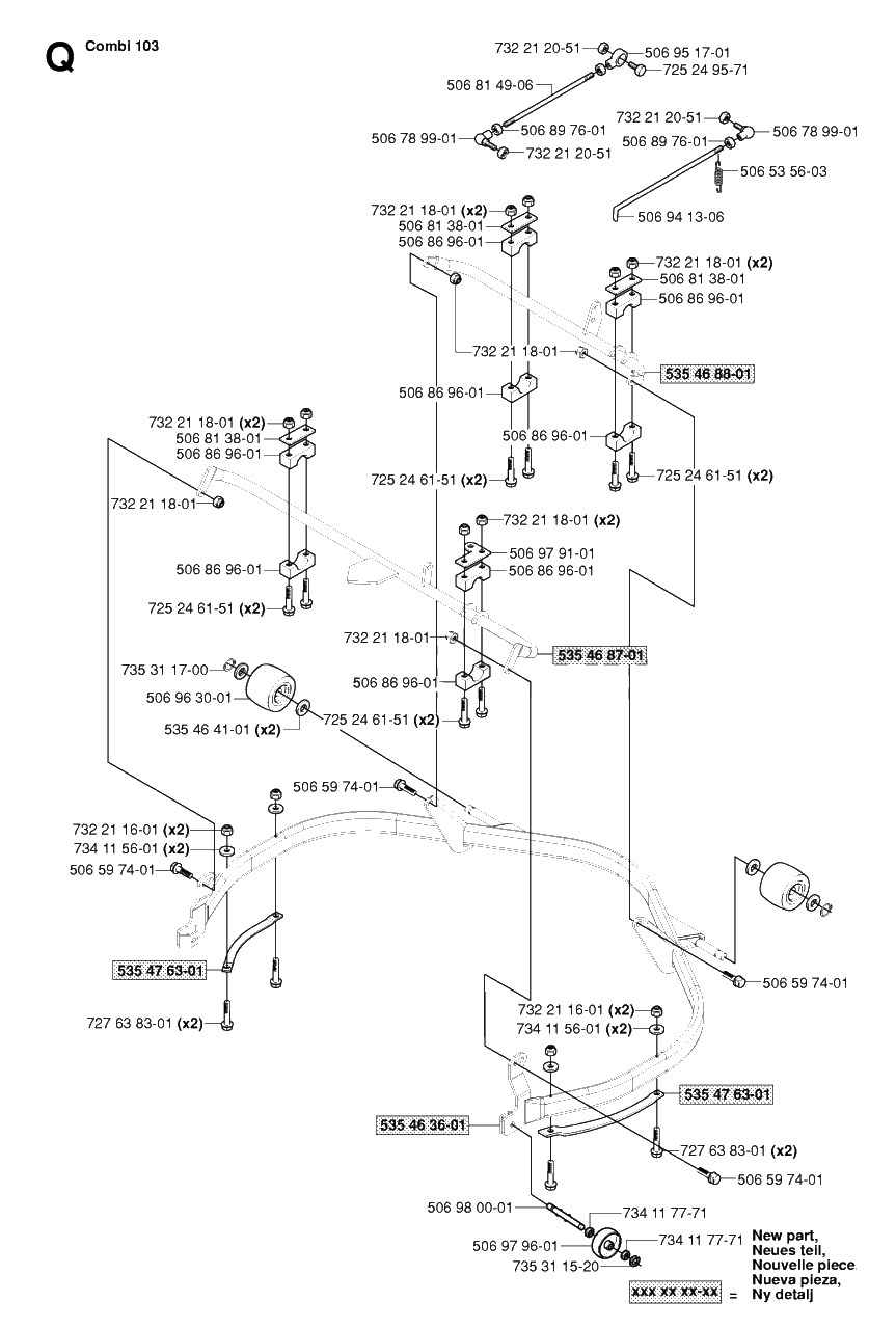 Protection Frame Diagram and Parts List for R155 (953533805)(2005-01) Husqvarna Lawn Tractor