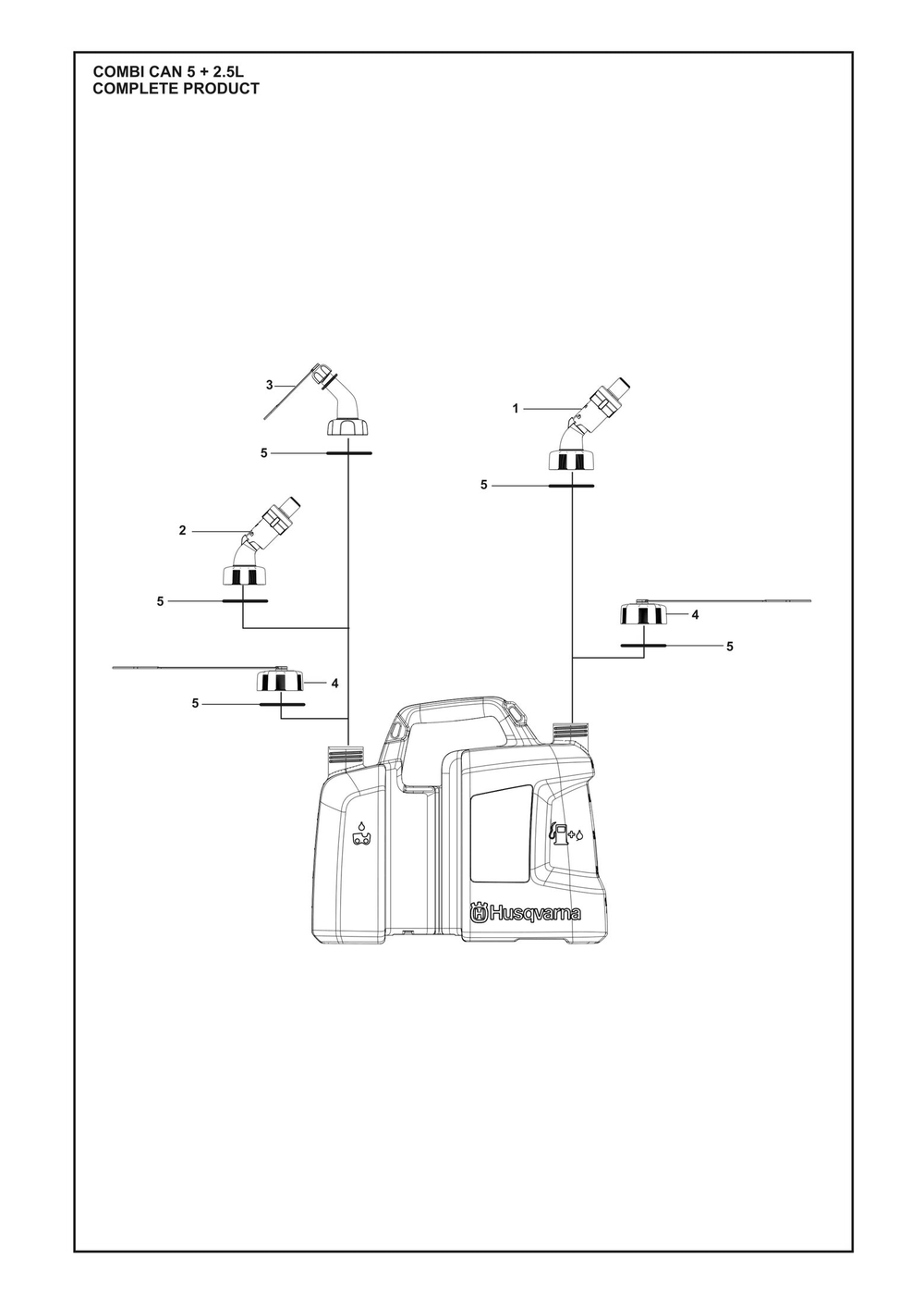 Complete Product Diagram and Parts List for CAN5+2L  Husqvarna Lawn Tractor Accessories