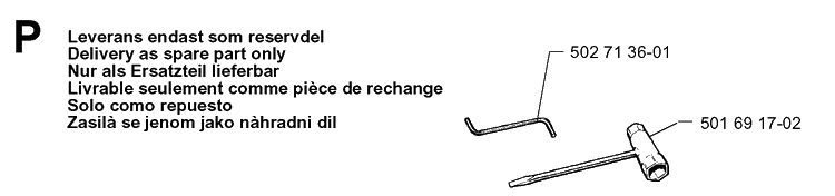 Accessories Diagram and Parts List for PR14 2000-02 Husqvarna Lawn Mower