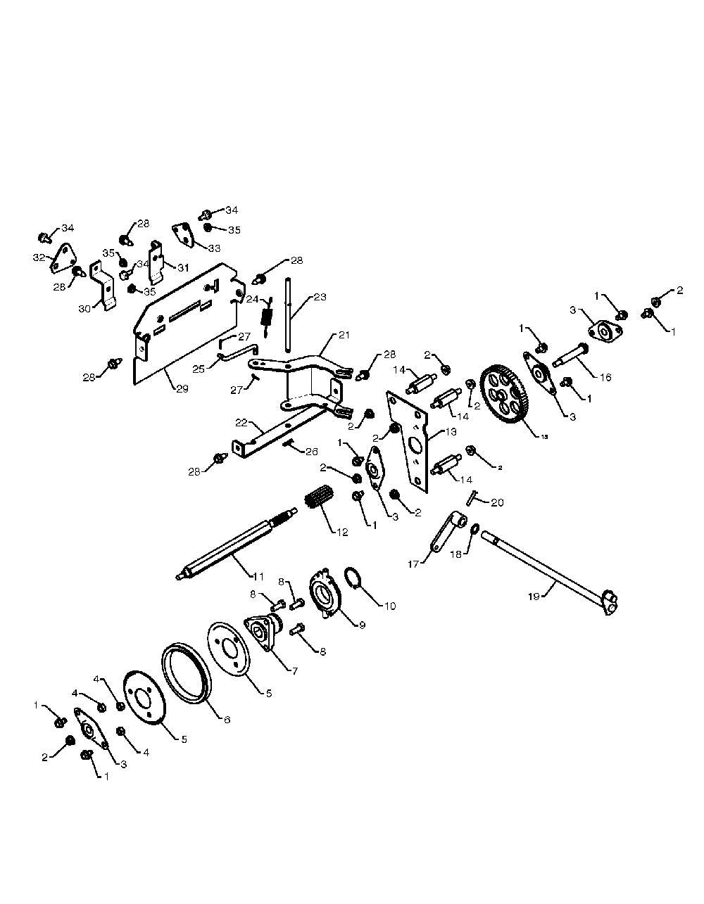 Drive Diagram and Parts List for 1830SB96193006501 2010-08 Husqvarna Snow Blower