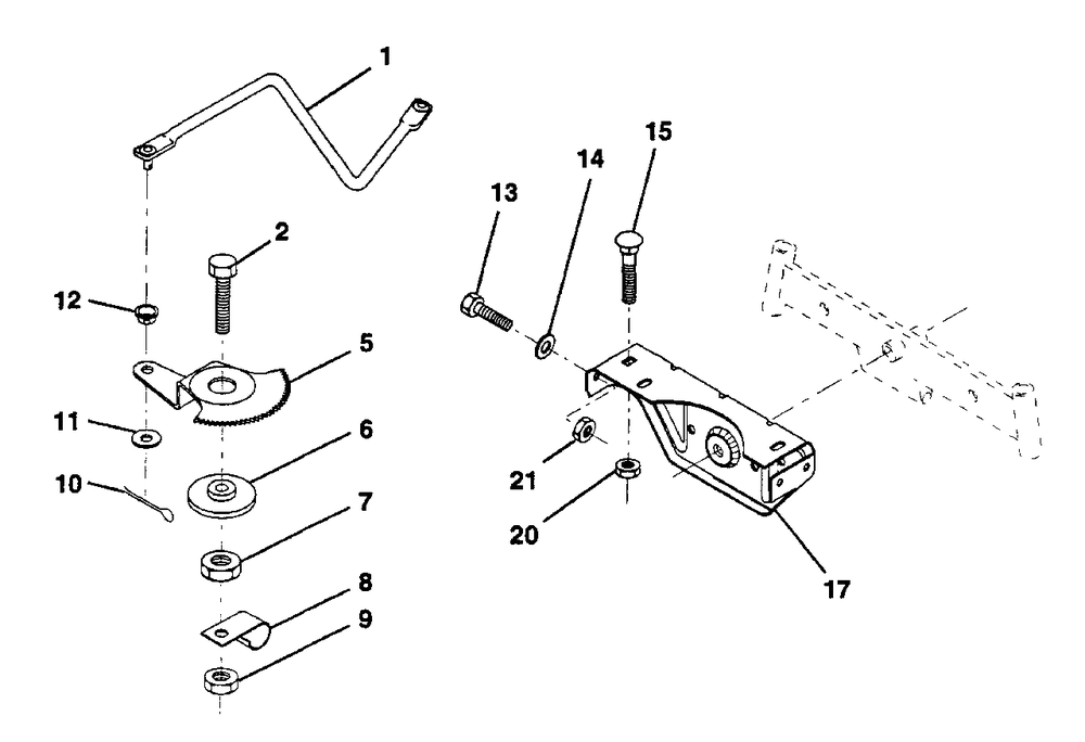 Sector Gear/Axle Support Diagram and Parts List for LR12 (954000762-A)(1994-01) Husqvarna Lawn Tractor