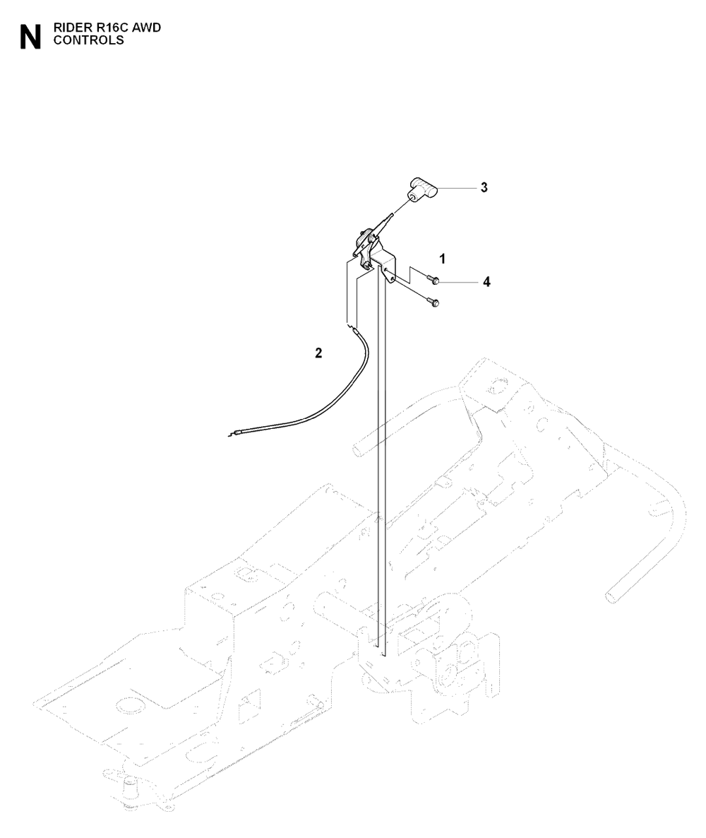 Controls Diagram and Parts List for R16CAWD (966830301)(2009-04) Husqvarna Lawn Tractor