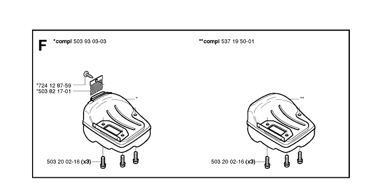 Muffler Diagram and Parts List for 336 20051000001-20063600000 Husqvarna Chainsaw