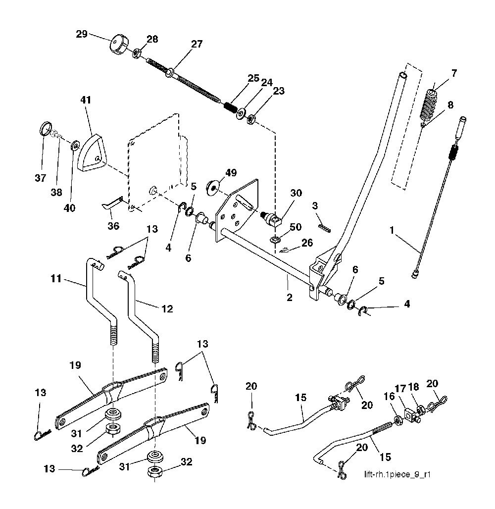 Mower Lift / Deck Lift Diagram and Parts List for CTH200TWIN (96061026300)(2010-01) Husqvarna Lawn Tractor