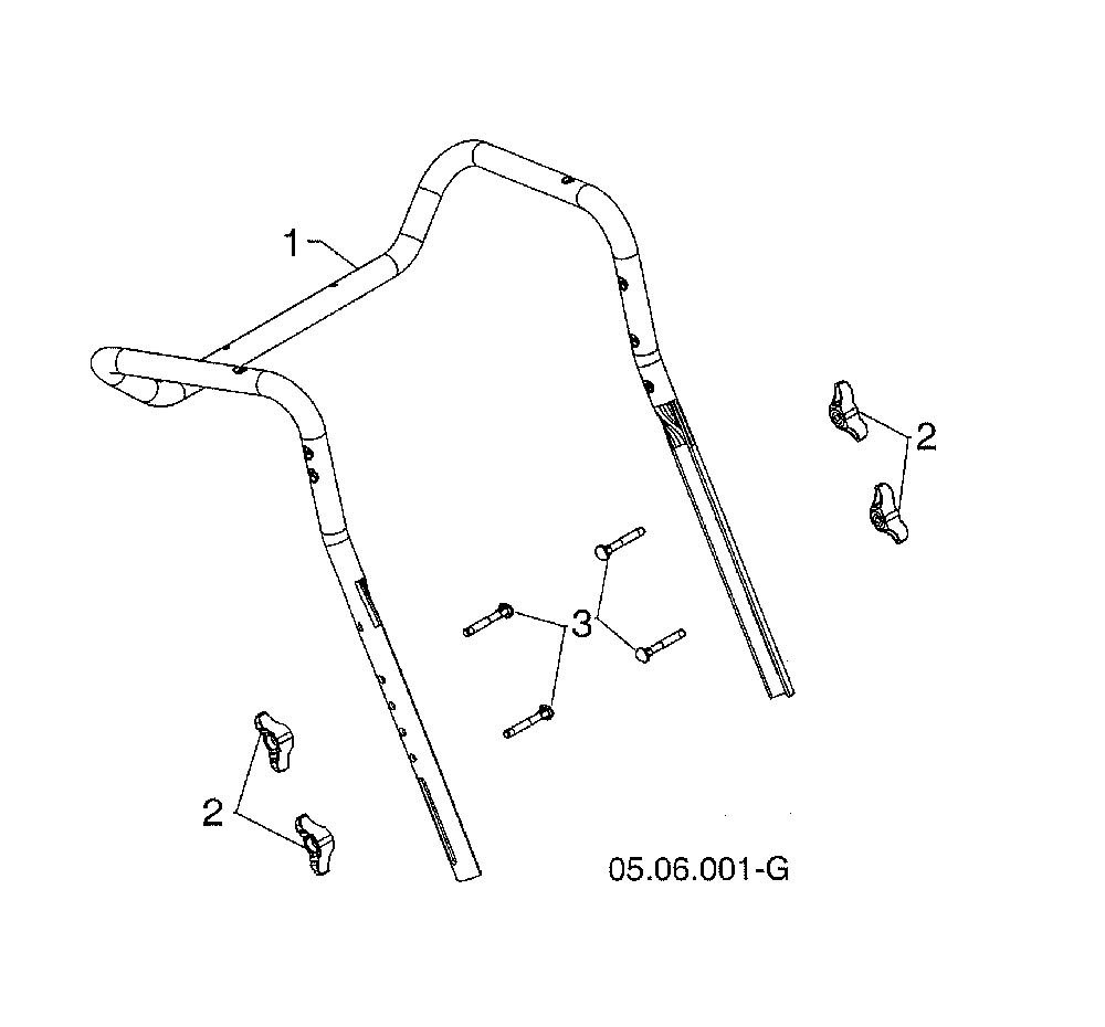 Upper handle Diagram and Parts List for 96193009703  Husqvarna Snow Blower