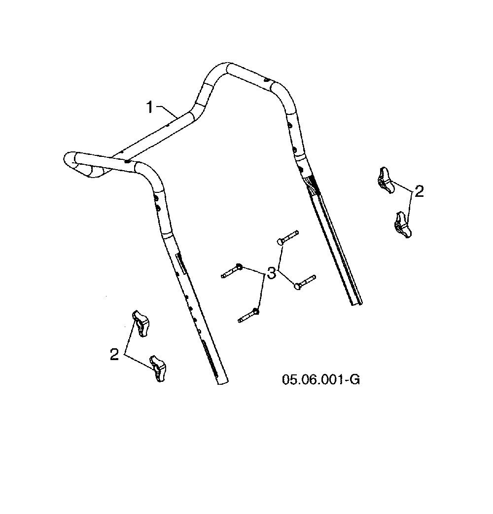 Upper handle Diagram and Parts List for 96193009603  Husqvarna Snow Blower