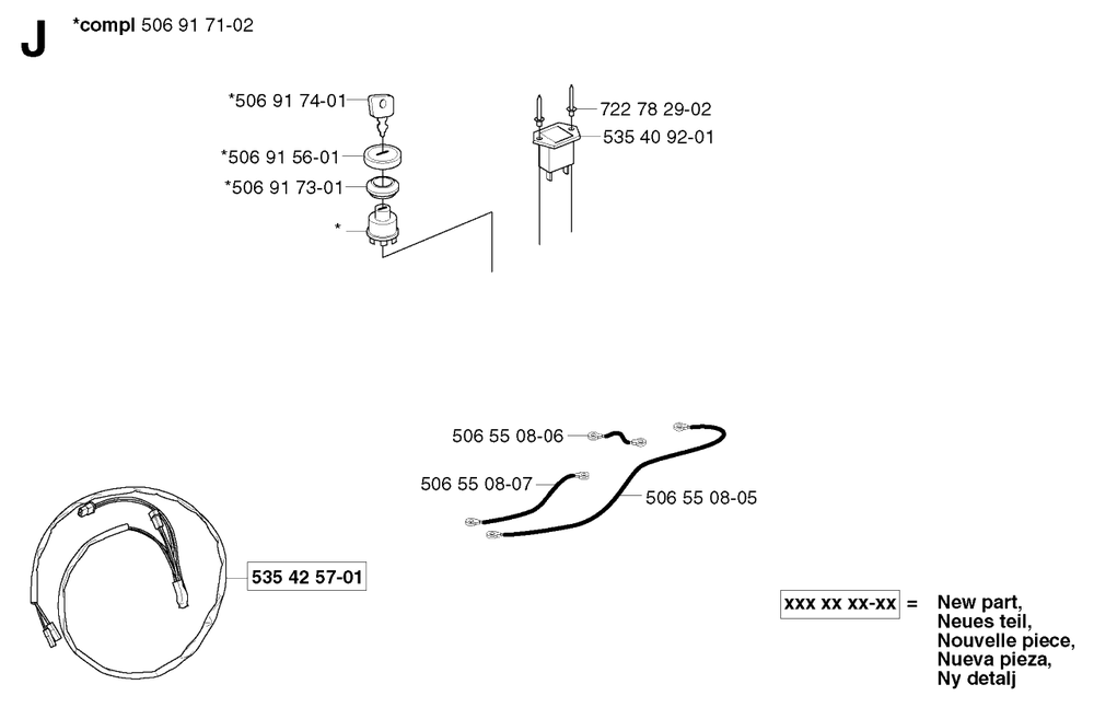 Electrical Diagram and Parts List for PF21 2002-03 Husqvarna Lawn Tractor