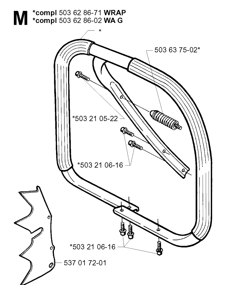 Handle 3 Diagram and Parts List for 372XP/ (XPG)(20014000001-20034000000) Husqvarna Chainsaw