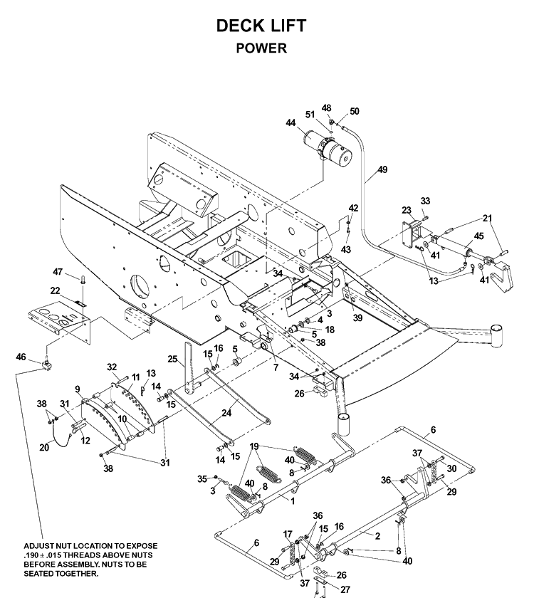 Mower Lift / Deck Lift Diagram and Parts List for BZE7234D (033600000 and Up)(2005-02) Husqvarna Lawn Mower