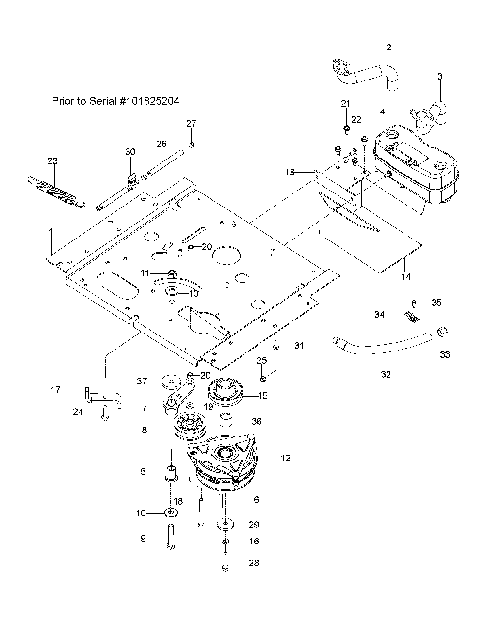 Engine Plate Diagram and Parts List for EZC4824BF (966047501)(2010-05) Husqvarna Lawn Tractor