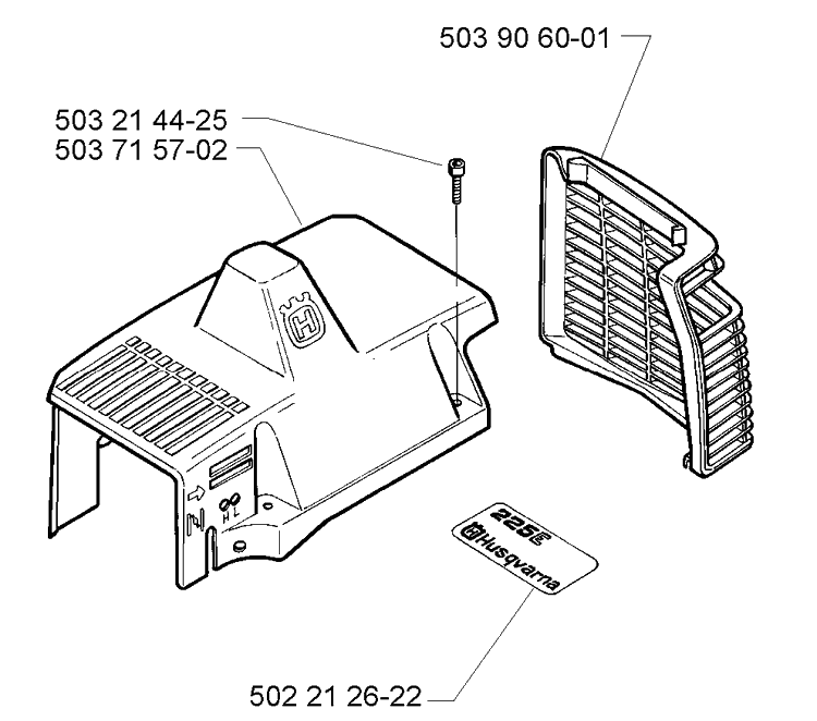 Engine Cover Diagram and Parts List for 225 (Lite)(106252061)(1998-12) Husqvarna Trimmer