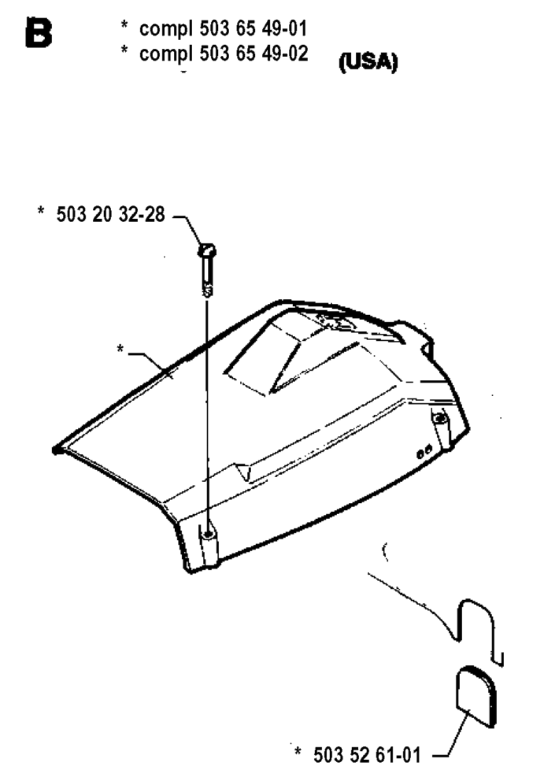 Cover Diagram and Parts List for 257 19942300001-19960100000 Husqvarna Chainsaw