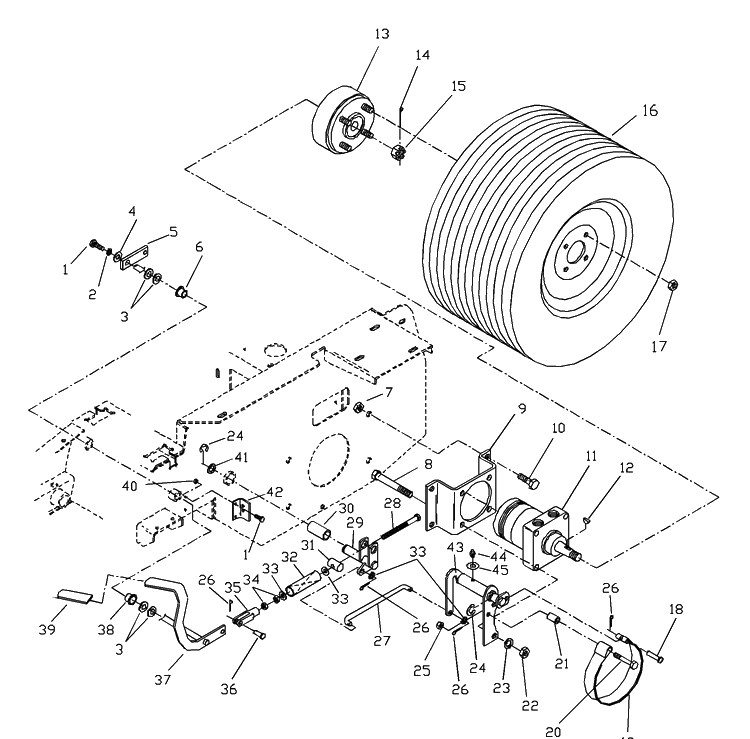Park Brake Assembly Diagram and Parts List for ZTH5221KA 2000-09 Husqvarna Lawn Mower