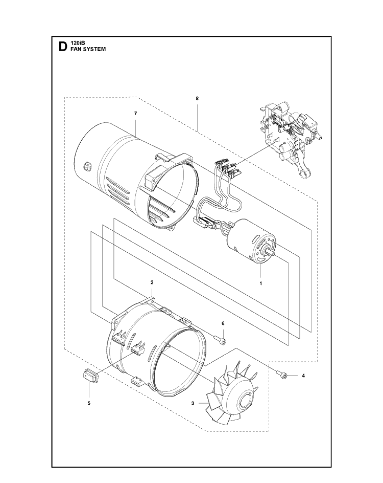 Fan Diagram and Parts List for 120IB  Husqvarna Leaf Blower / Vacuum