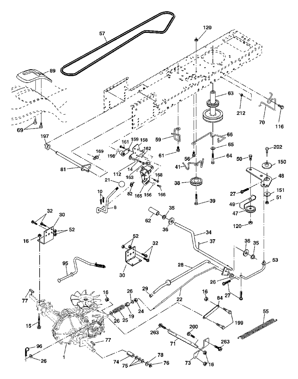 Drive Diagram and Parts List for LTH2042 (954571953-C)(2004-03) Husqvarna Lawn Tractor