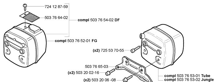Muffler Diagram and Parts List for 362XP 2005-05 Husqvarna Chainsaw