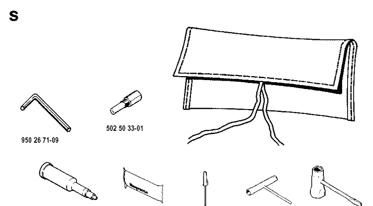 Accessories Diagram and Parts List for 3120 19900100001-19942300000 Husqvarna Chainsaw