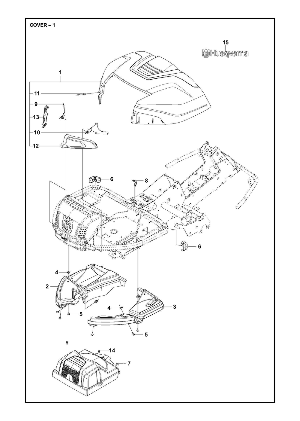 Cover Diagram and Parts List for R316TSXAWD2019-2021  Husqvarna Lawn Tractor