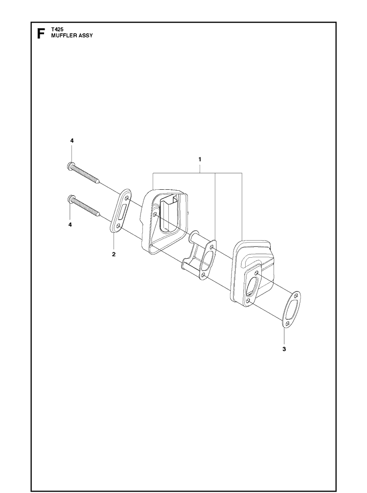 Muffler Diagram and Parts List for T425 20080100001-current Husqvarna Chainsaw