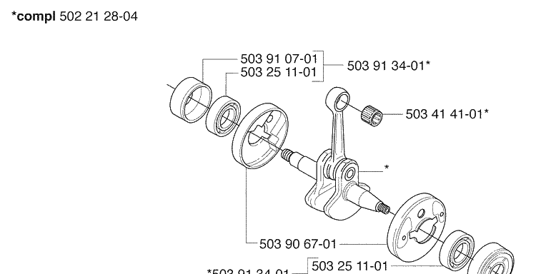 Crankshaft Diagram and Parts List for 235FR 2009-06 Husqvarna Brush Cutter
