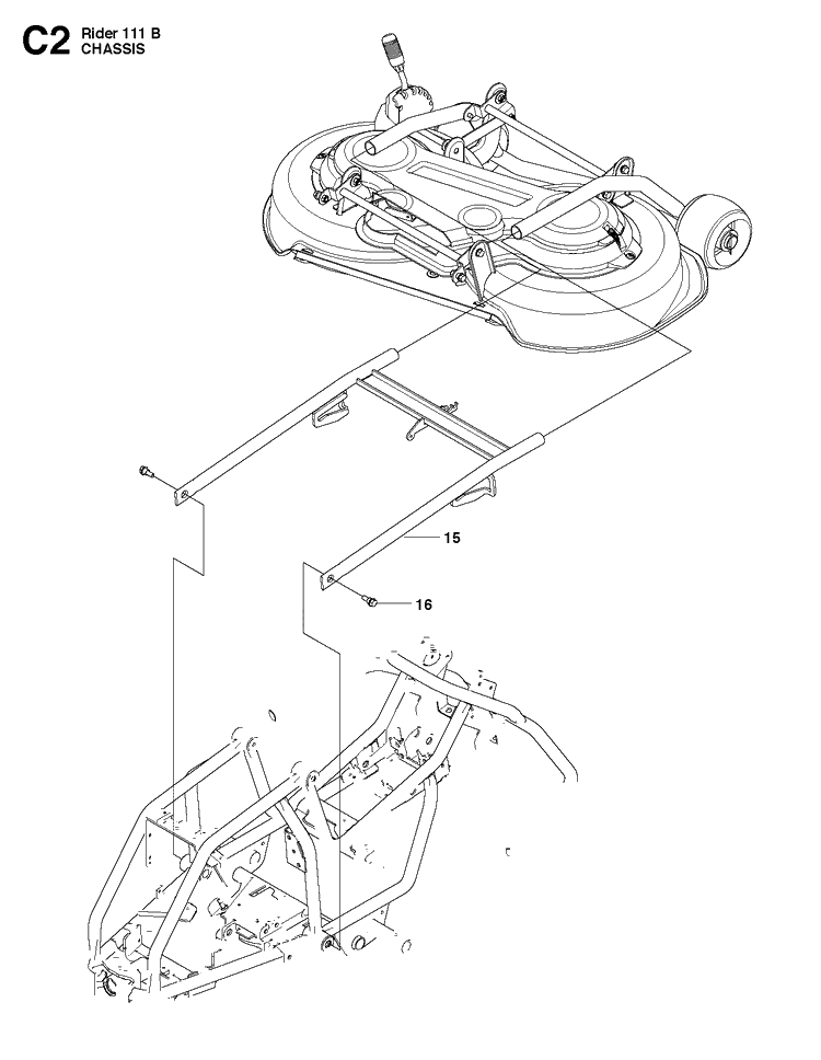 Chassis And Enclosures Diagram and Parts List for R111B (965996801)(2011-02) Husqvarna Lawn Mower