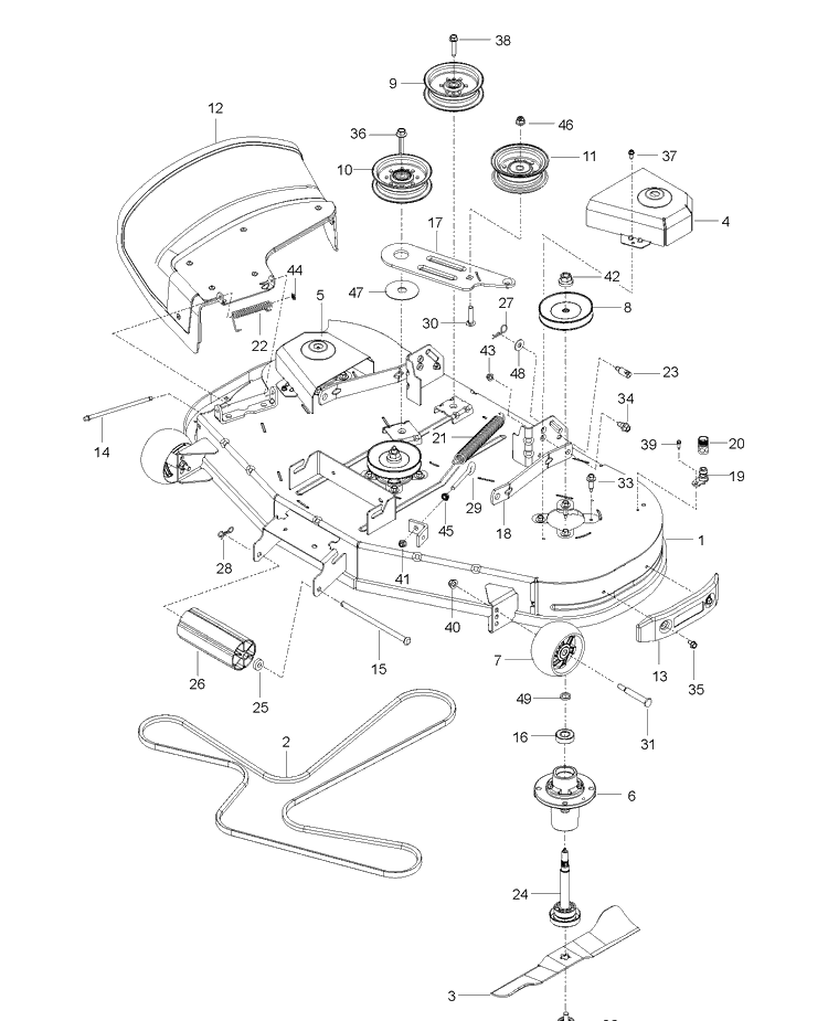 Mower Deck / Cutting Deck Diagram and Parts List for Z248F (96784480101)(2018-10) Husqvarna Lawn Mower